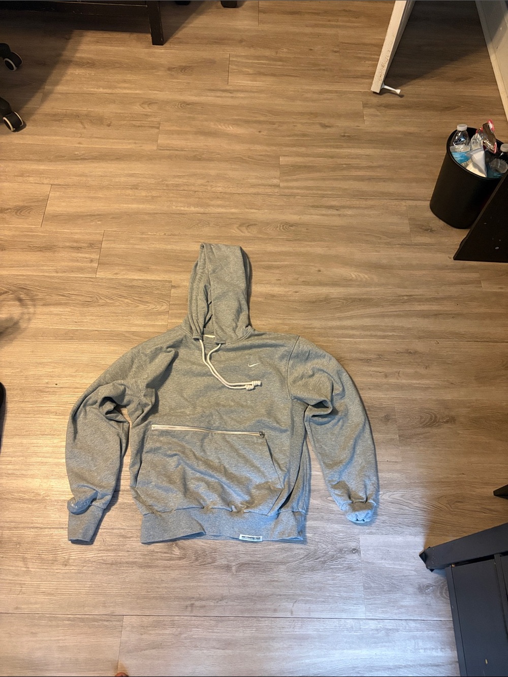 Nike Light Gray Pullover Hoodie with White Swoosh